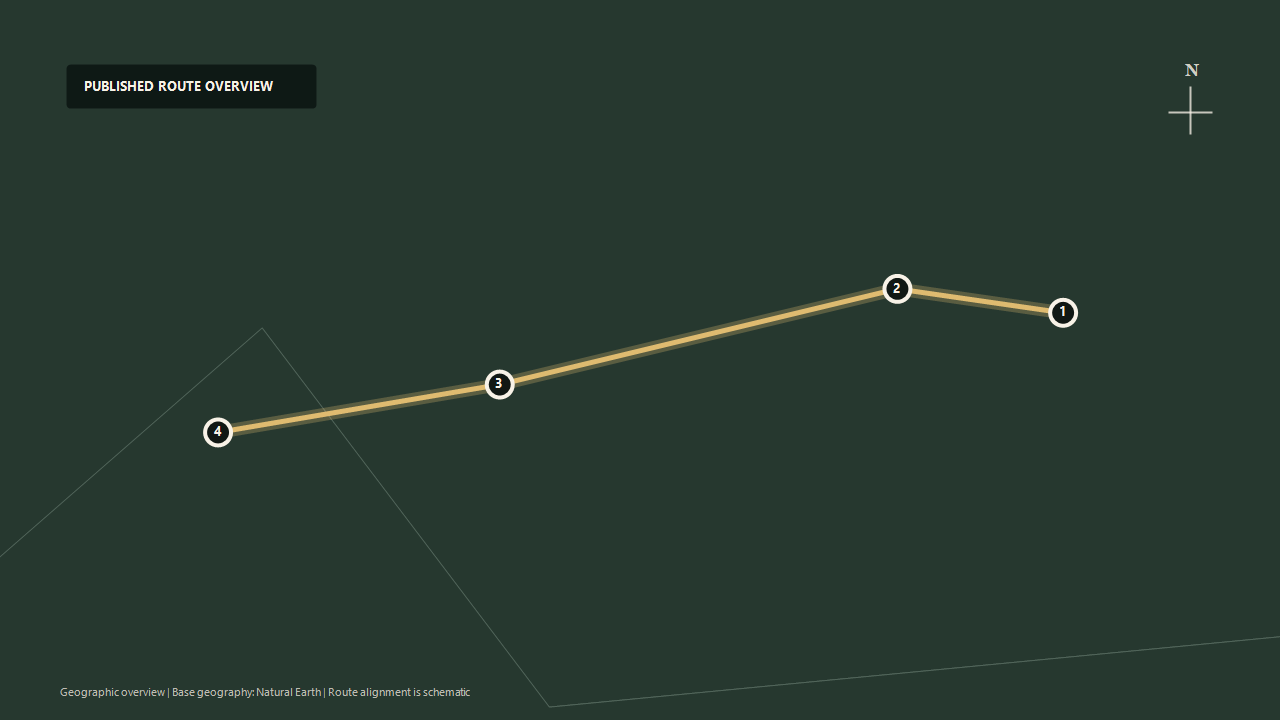 Geographic overview of the published Centovalli Railway: Locarno to Domodossola route: Locarno to Intragna to Santa Maria Maggiore to Domodossola